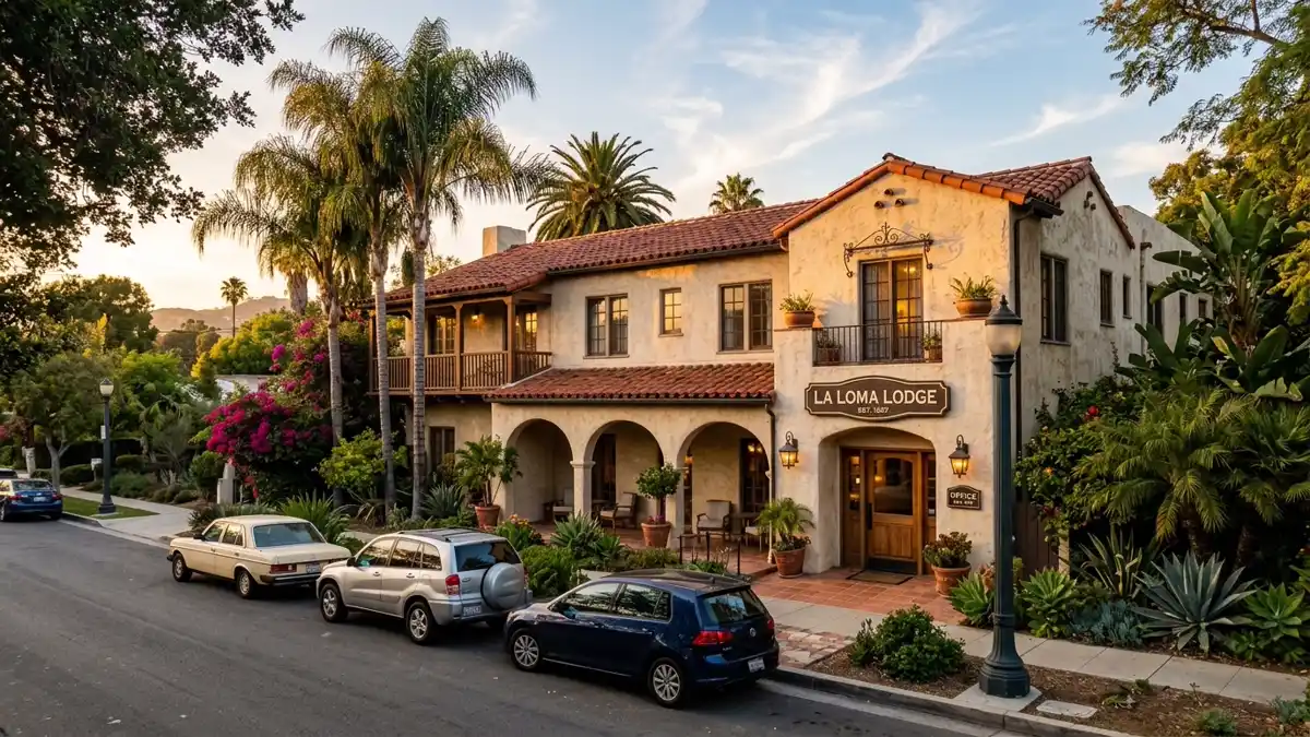 Hotels and accommodation options near mapped restrooms in Los Angeles, California