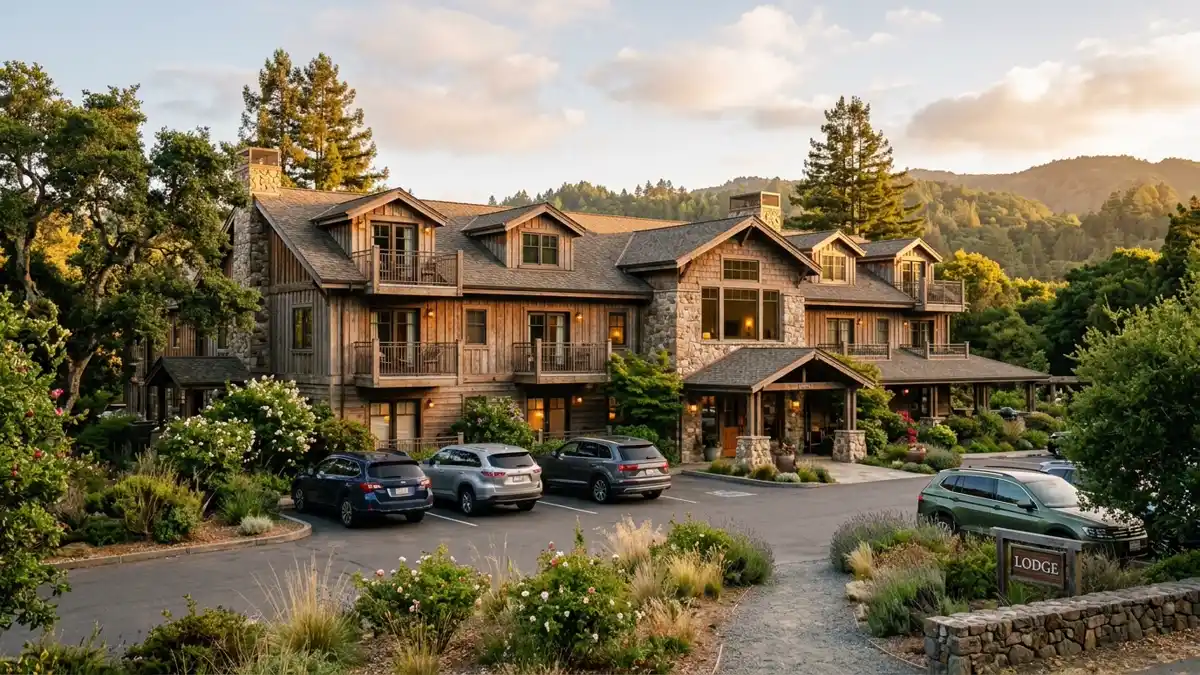 Hotels and accommodation options near mapped restrooms in Marin County, California