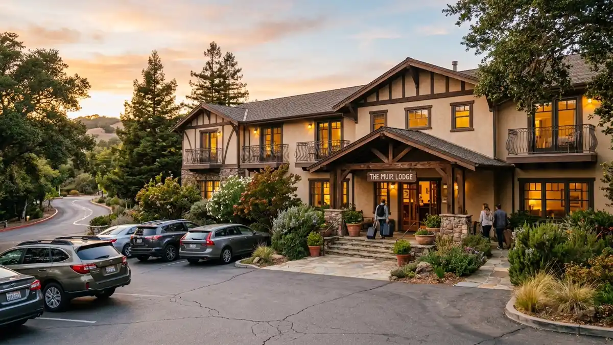 Hotels and accommodation options near mapped restrooms in Martinez, California