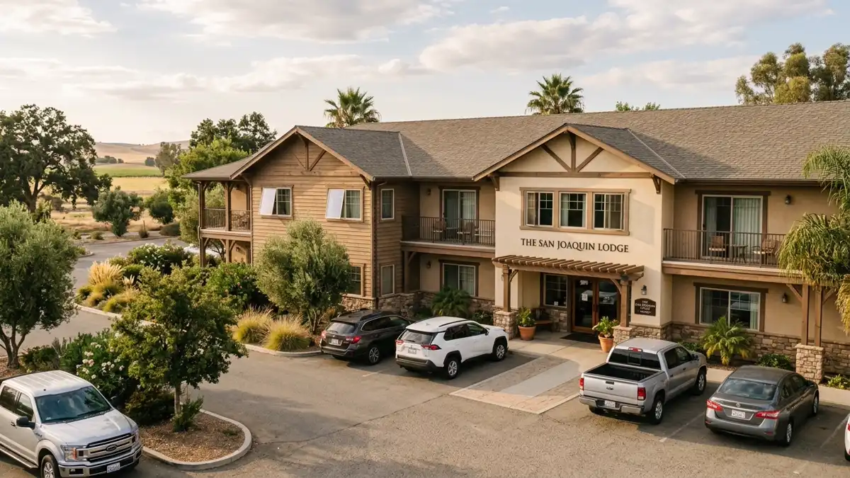 Hotels and accommodation options near mapped restrooms in Merced County, California
