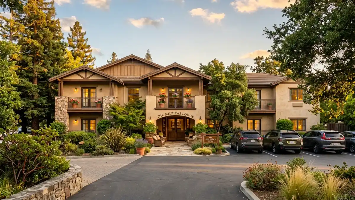 Hotels and accommodation options near mapped restrooms in Milpitas, California