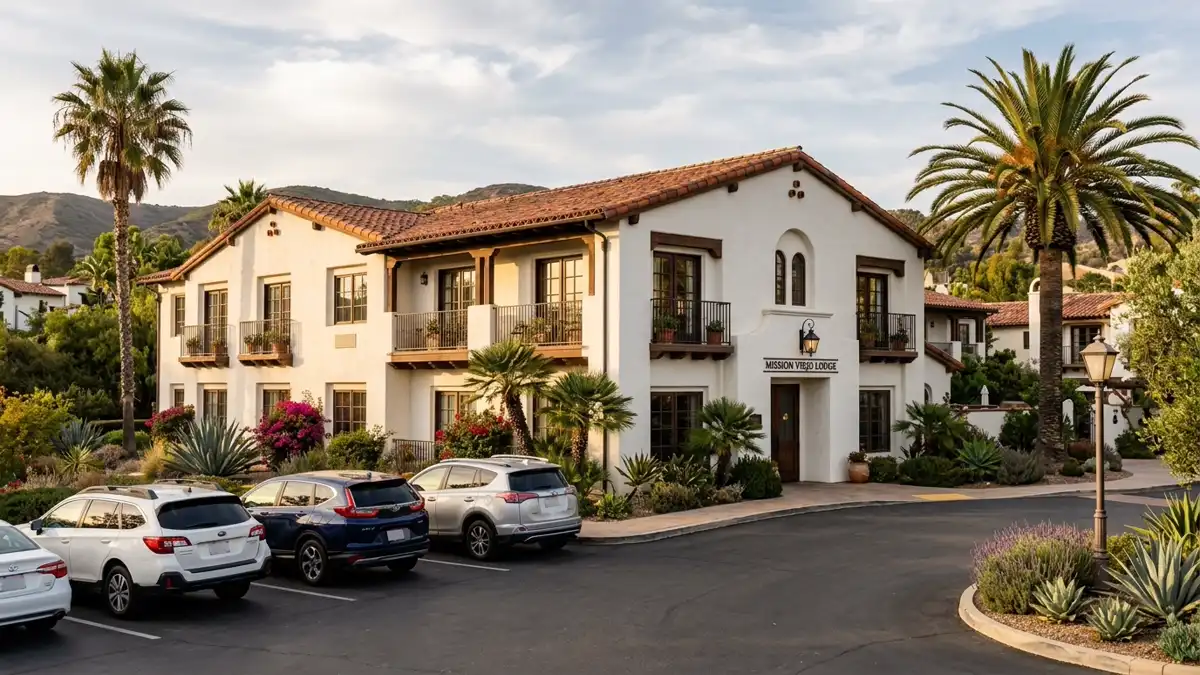 Hotels and accommodation options near mapped restrooms in Mission Viejo, California