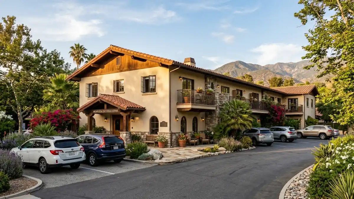Hotels and accommodation options near mapped restrooms in Monrovia, California