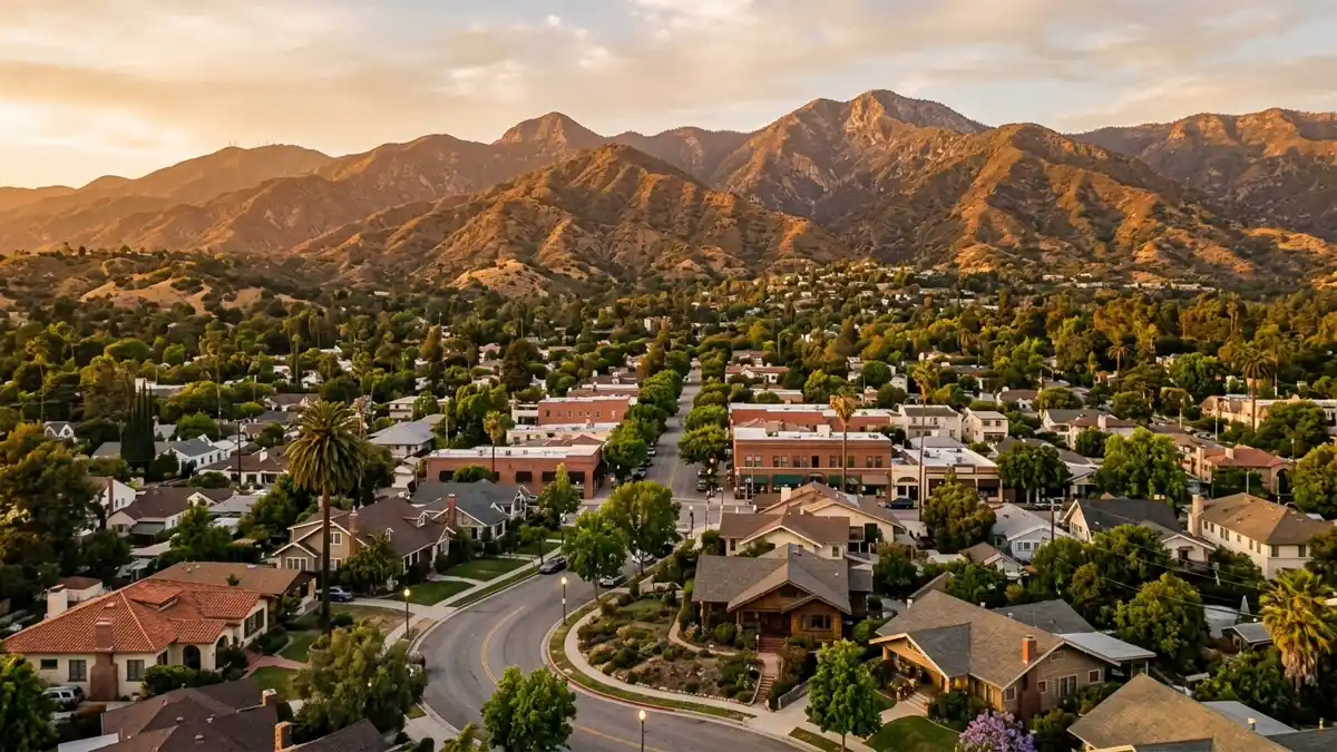 Public restroom locations mapped in Monrovia, California — 16 facilities across zip codes 91015, 91016