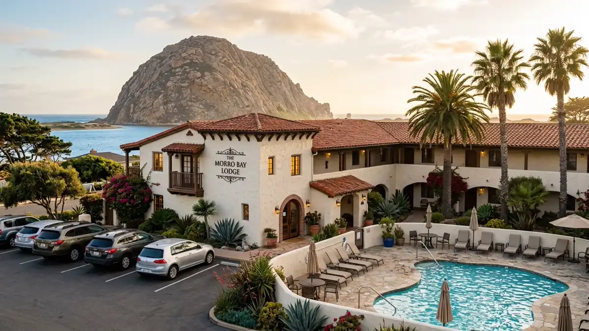 Hotels and accommodation options near mapped restrooms in Morro Bay, California