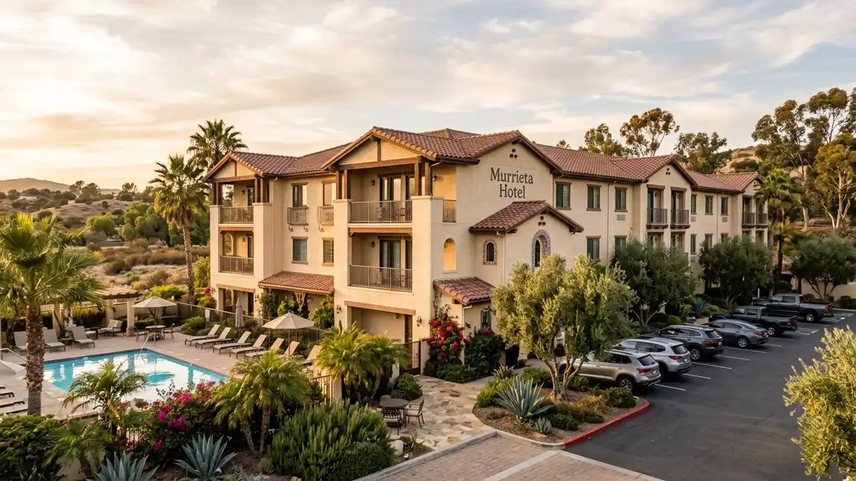 Hotels and accommodation options near mapped restrooms in Murrieta, California