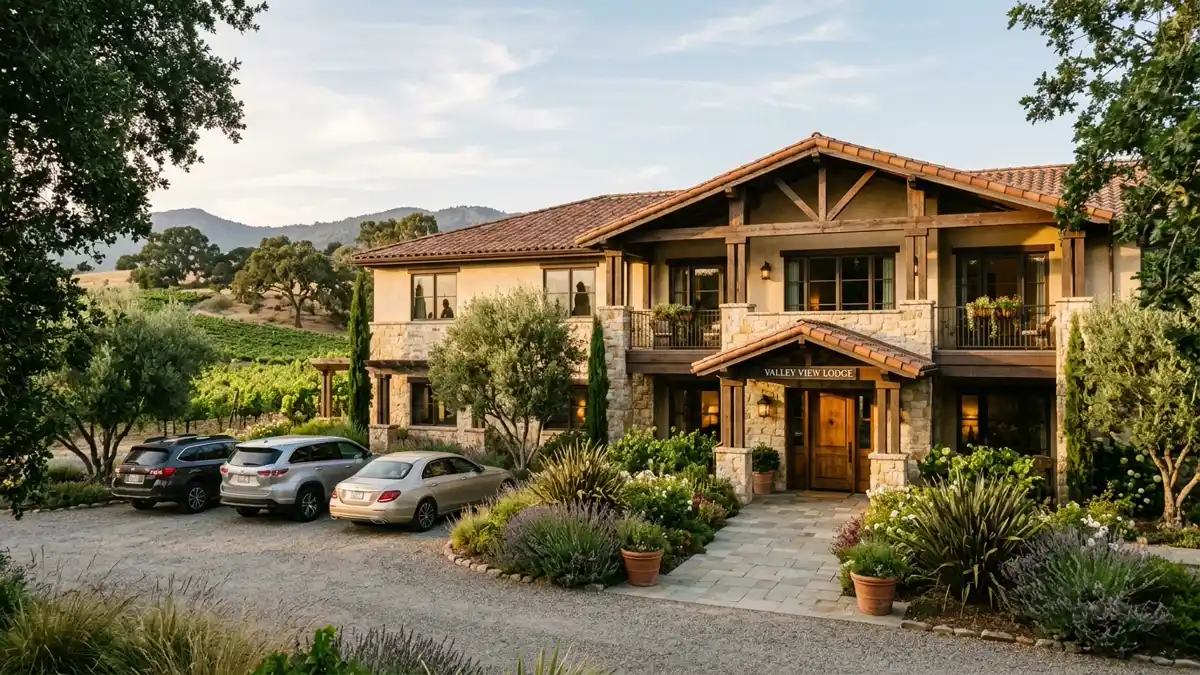 Hotels and accommodation options near mapped restrooms in Napa County, California