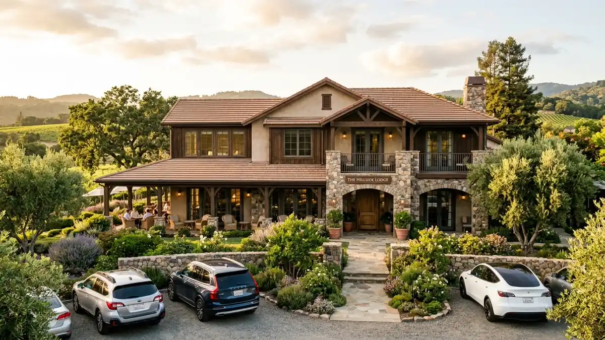 Hotels and accommodation options near mapped restrooms in Napa, California