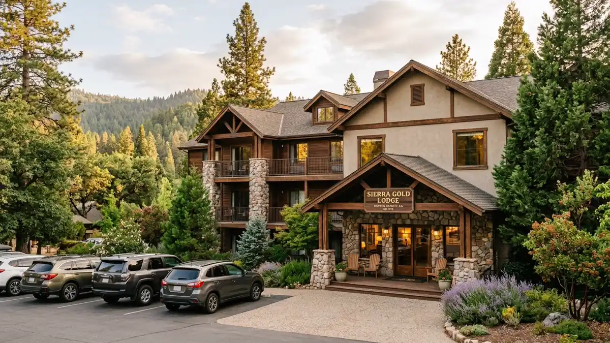 Hotels and accommodation options near mapped restrooms in Nevada County, California