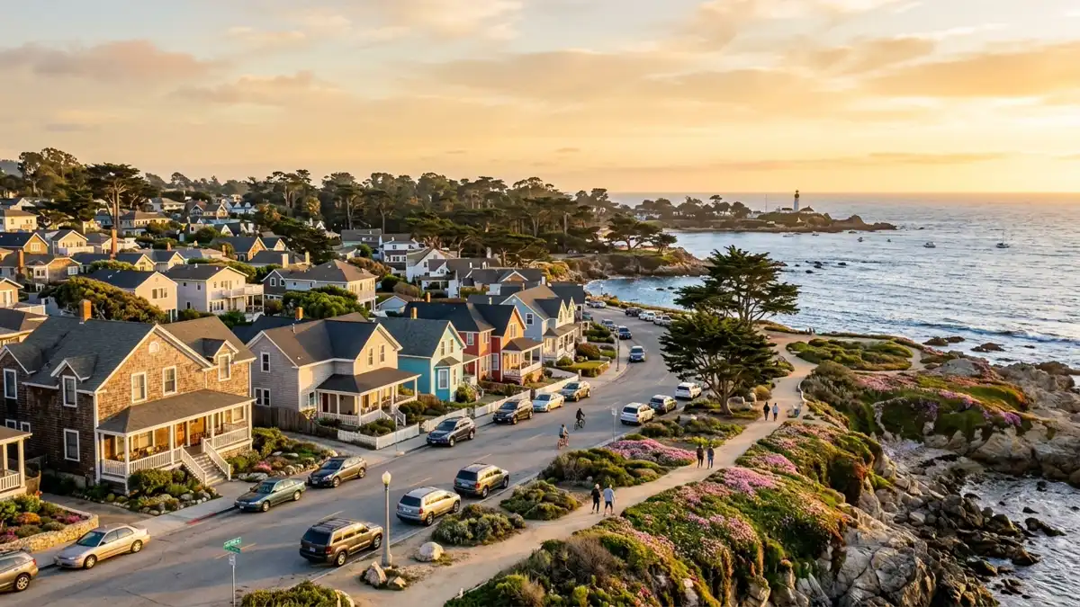 Public restroom locations mapped in Pacific Grove, California — 27 facilities across zip codes 93950