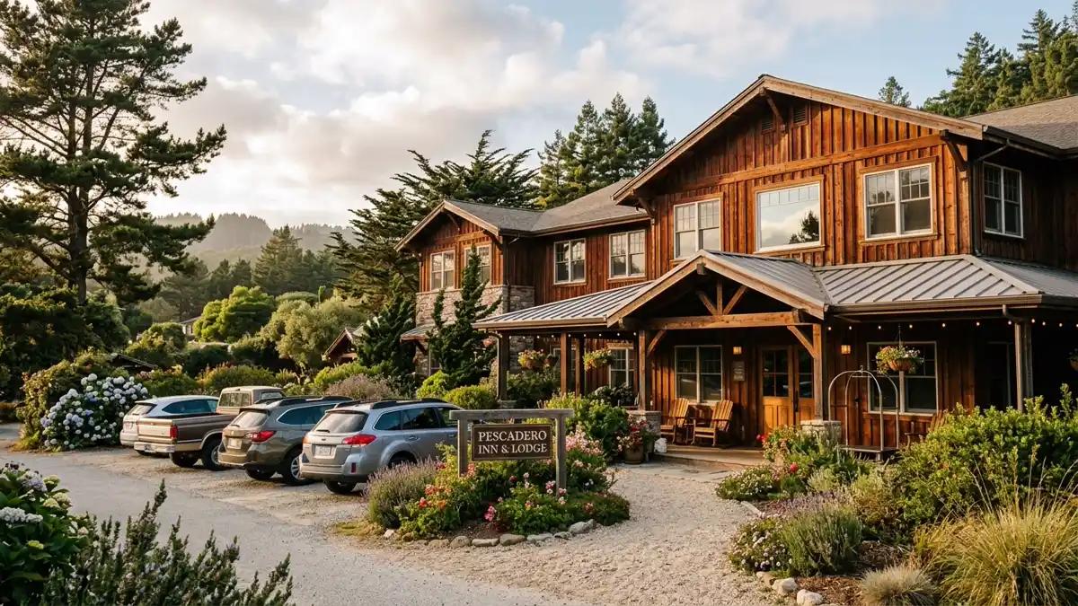 Hotels and accommodation options near mapped restrooms in Pescadero, California