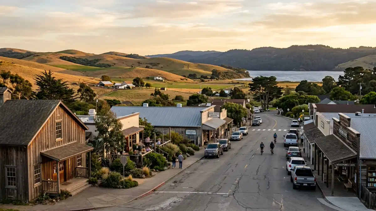 Public restroom locations mapped in Point Reyes Station, California — 5 facilities across zip codes 94956