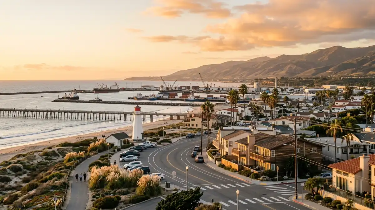 Public restroom locations mapped in Port Hueneme, California — 17 facilities across zip codes 93043