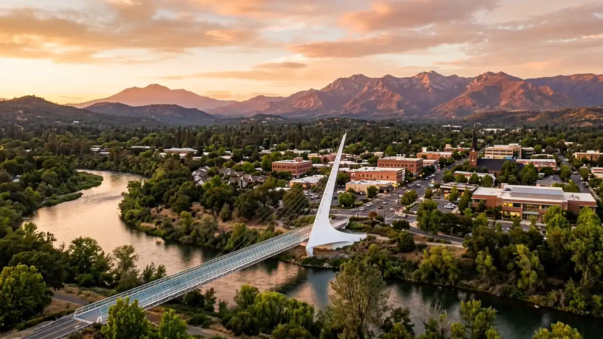 Public restroom locations mapped in Redding, California — 133 facilities across zip codes 96001, 96002, 96003