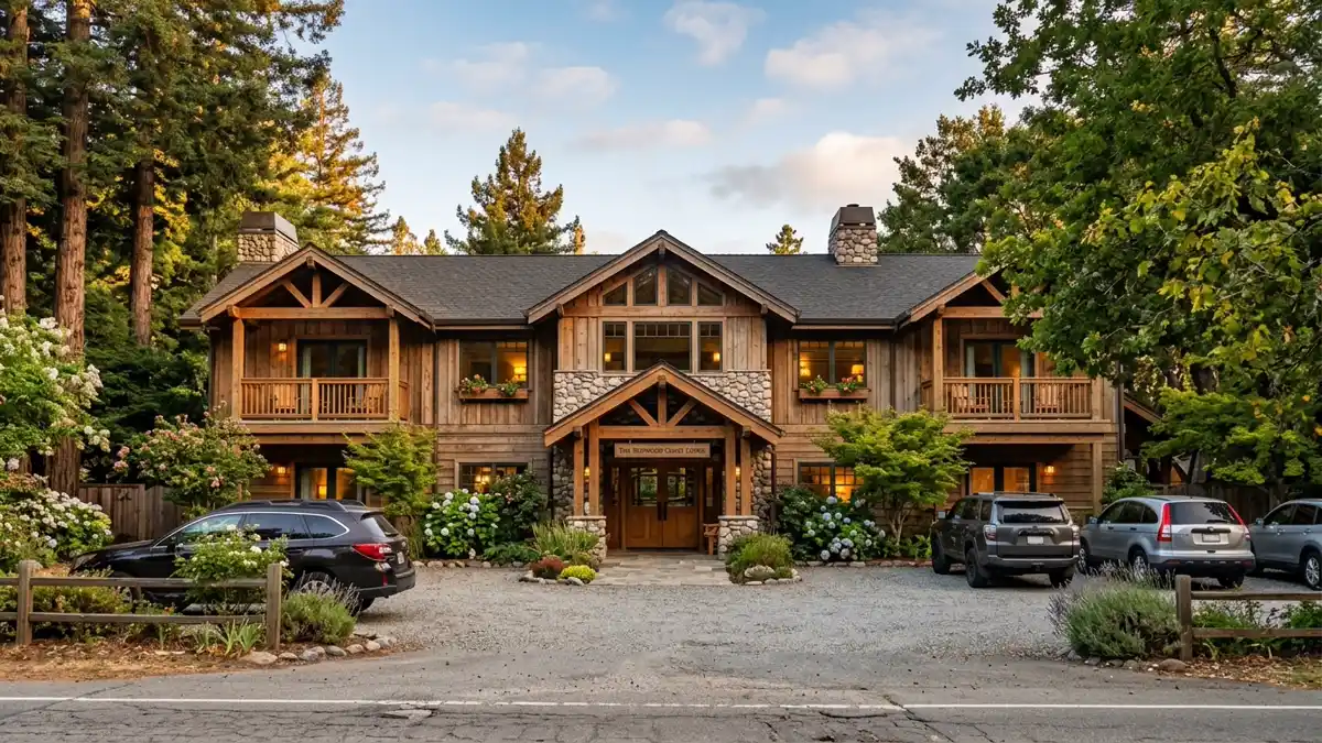 Hotels and accommodation options near mapped restrooms in Redwood City, California