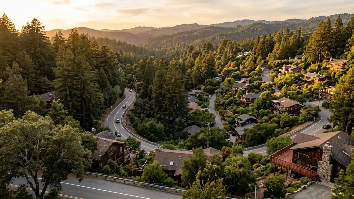 Public restroom locations mapped in Redwood Estates, California — 3 facilities across zip codes 95030