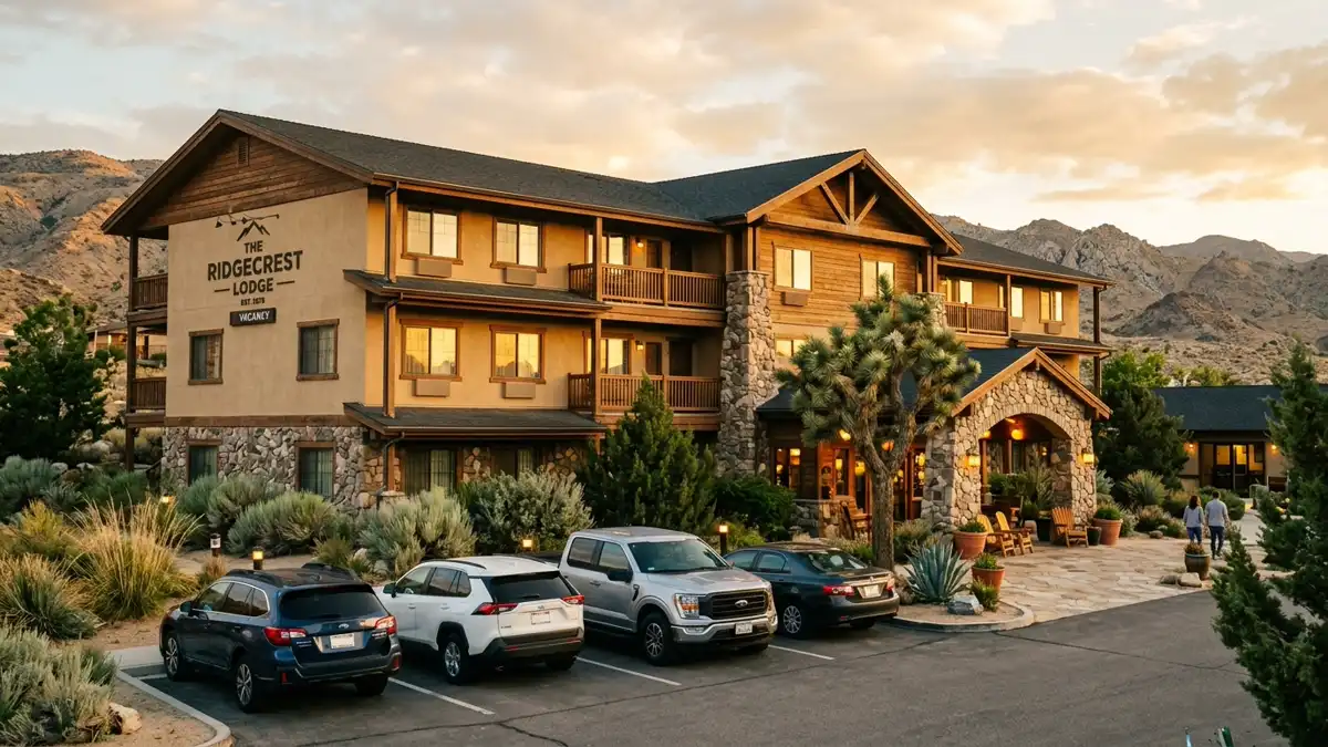 Hotels and accommodation options near mapped restrooms in Ridgecrest, California