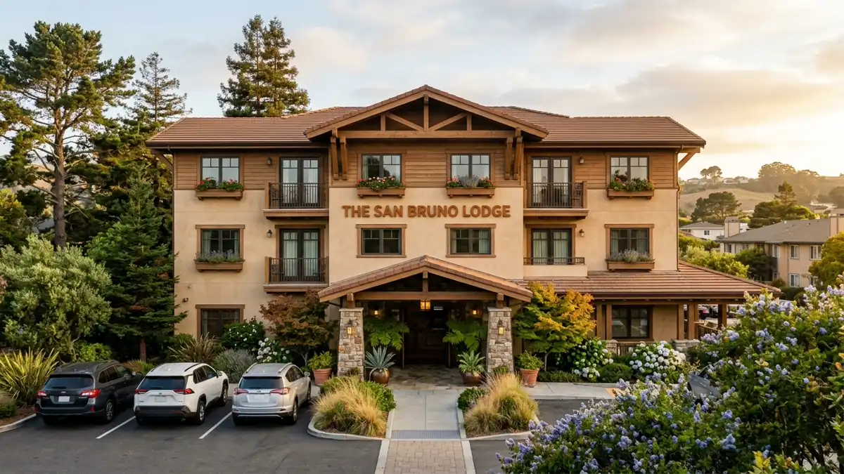 Hotels and accommodation options near mapped restrooms in San Bruno, California