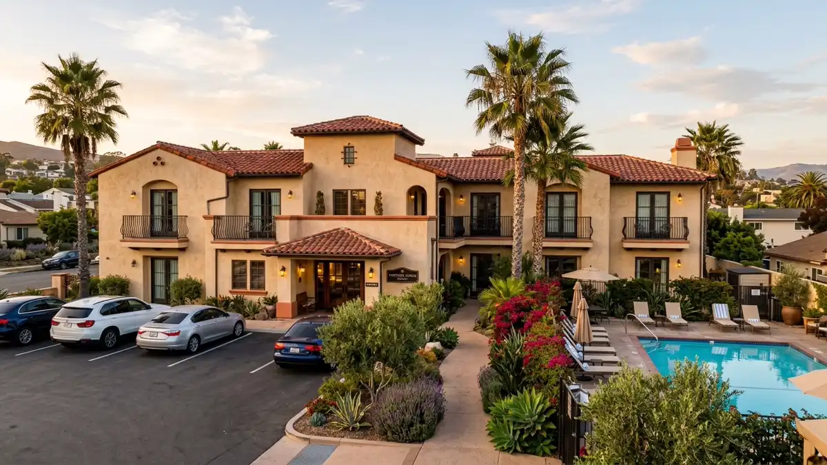 Hotels and accommodation options near mapped restrooms in San Buenaventura Ventura, California