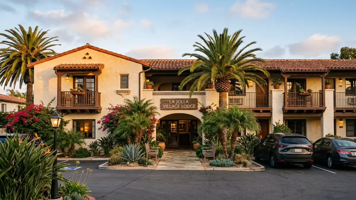 Hotels and accommodation options near mapped restrooms in San Diego County, California