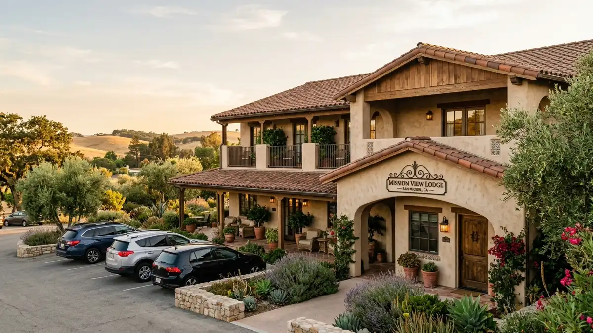 Hotels and accommodation options near mapped restrooms in San Miguel, California
