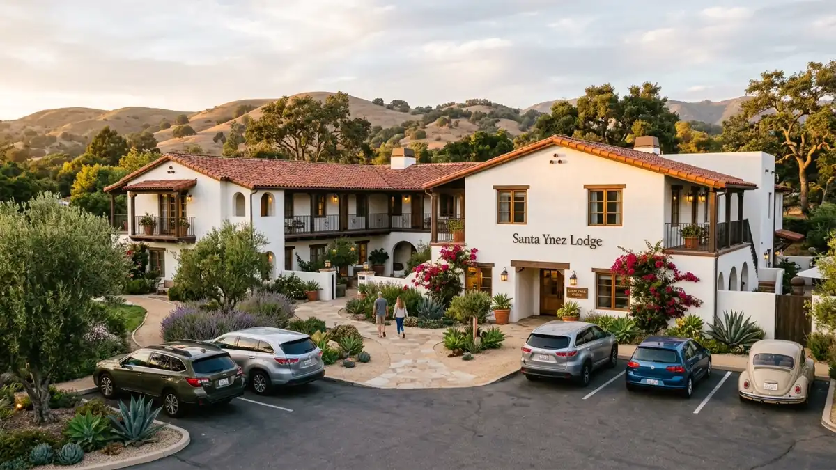 Hotels and accommodation options near mapped restrooms in Santa Barbara County, California