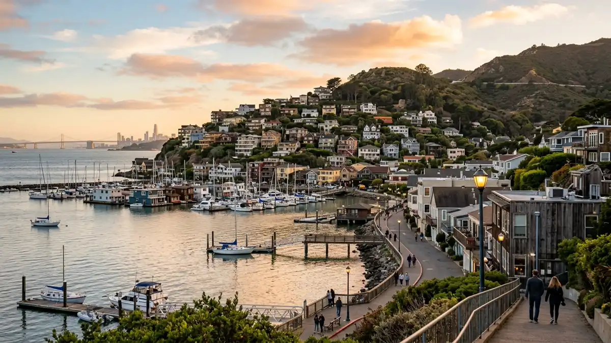 Public restroom locations mapped in Sausalito, California — 31 facilities across zip codes 94965