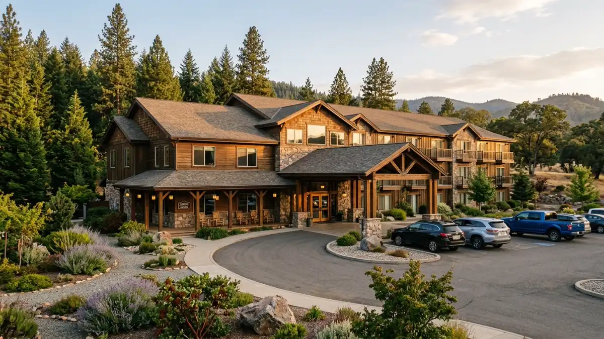 Hotels and accommodation options near mapped restrooms in Shasta County, California