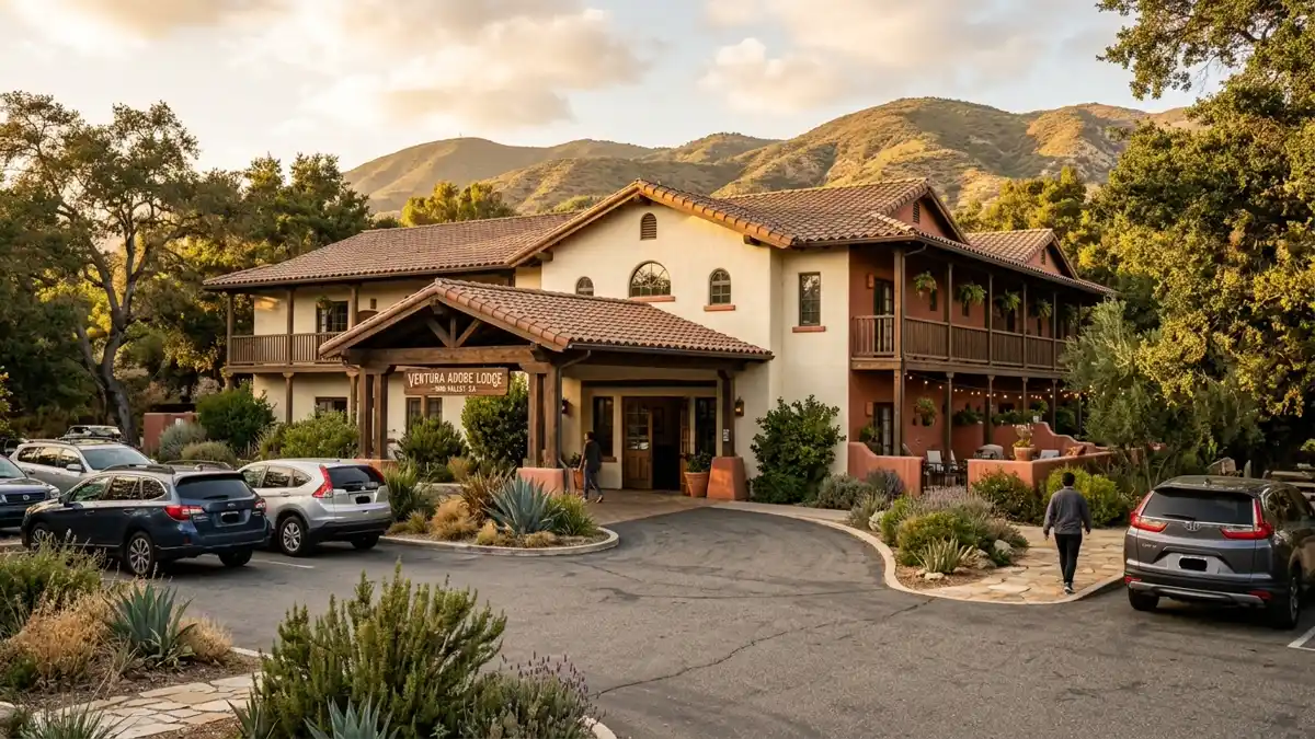 Hotels and accommodation options near mapped restrooms in Simi Valley, California