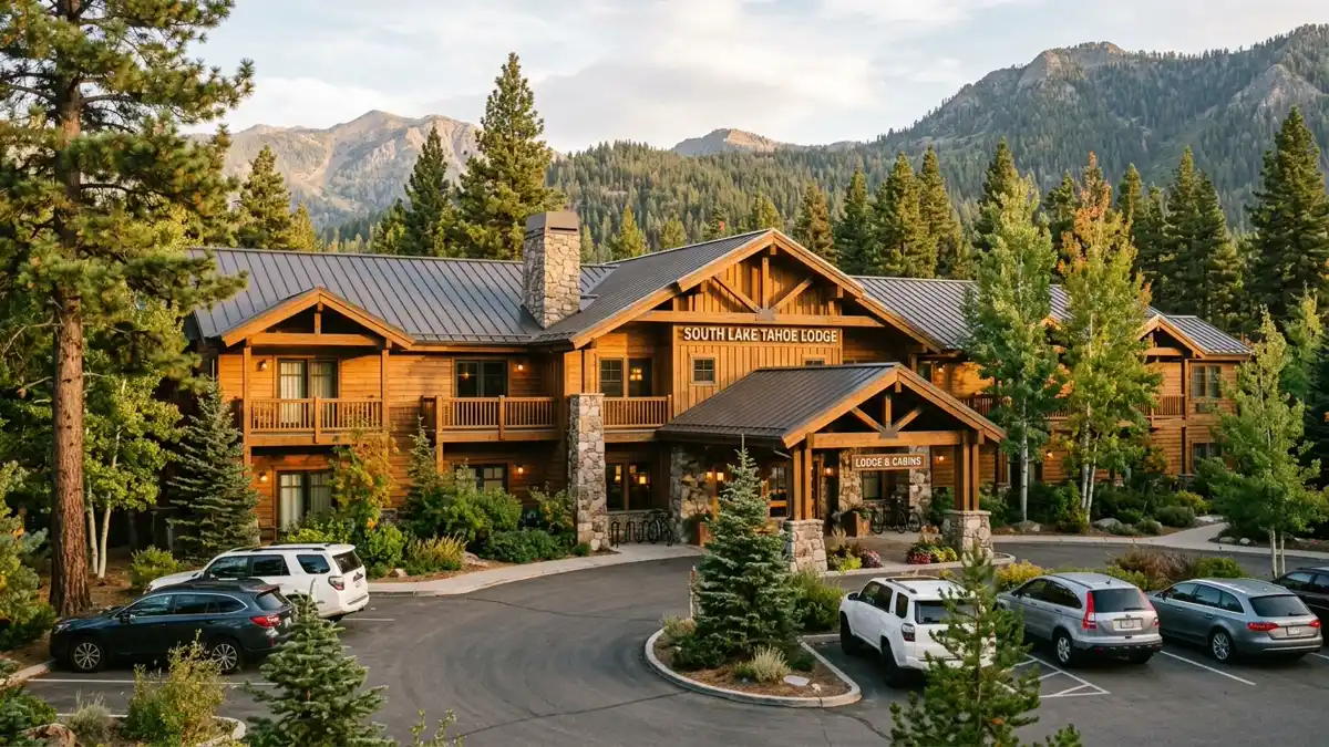 Hotels and accommodation options near mapped restrooms in South Lake Tahoe, California