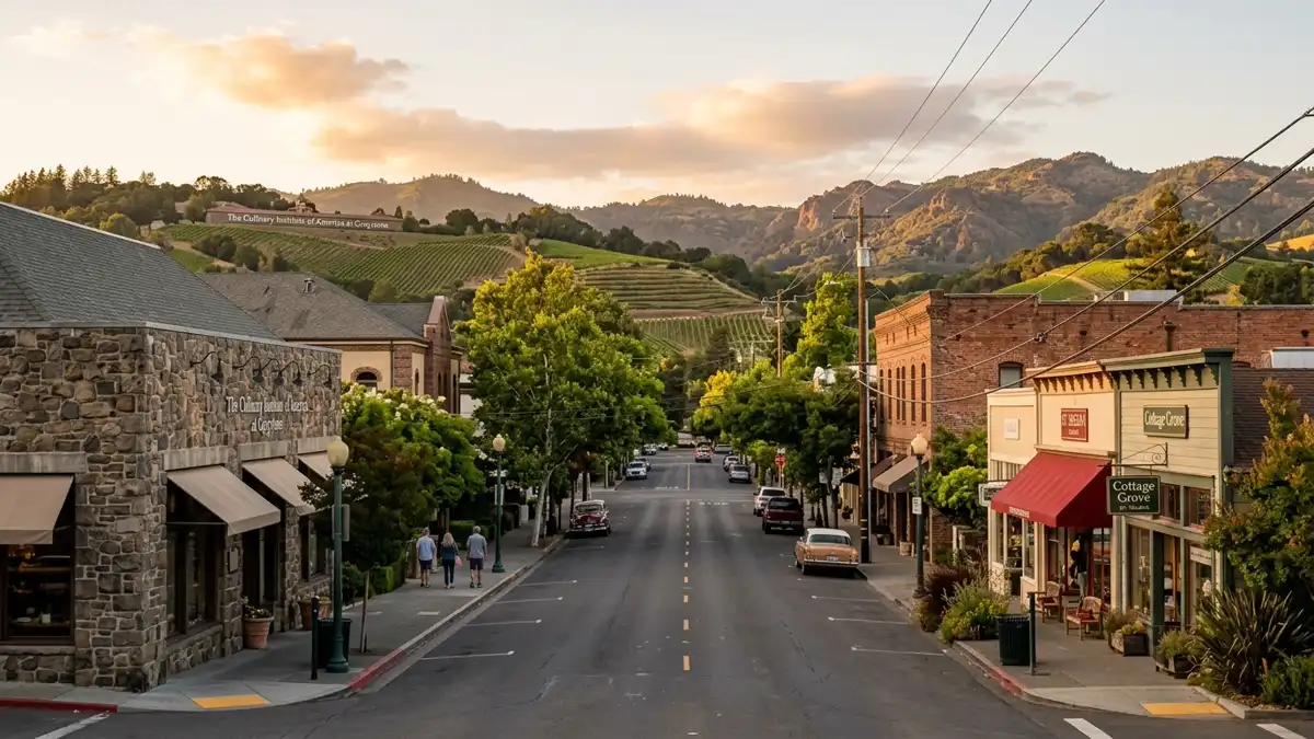 Public restroom locations mapped in St Helena, California — 5 facilities across zip codes 94574