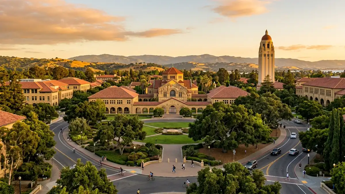 Public restroom locations mapped in Stanford, California — 26 facilities across zip codes 94305
