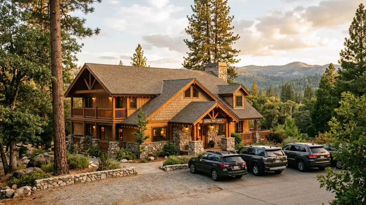 Hotels and accommodation options near mapped restrooms in Tuolumne County, California