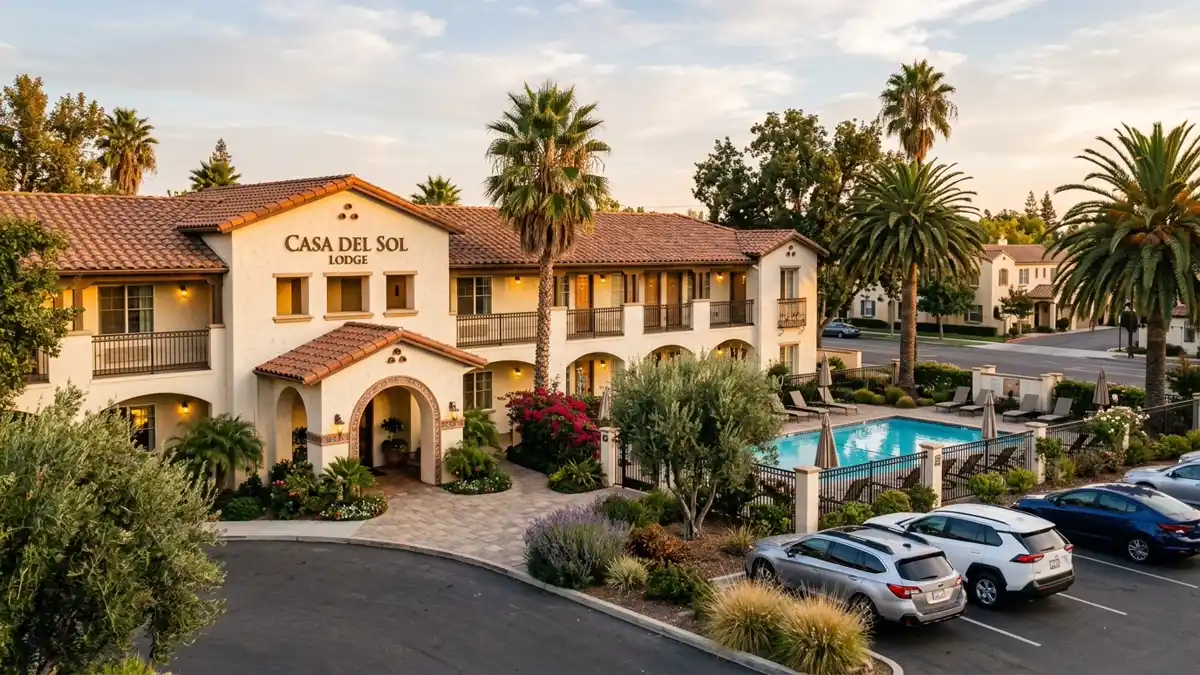 Hotels and accommodation options near mapped restrooms in Turlock, California