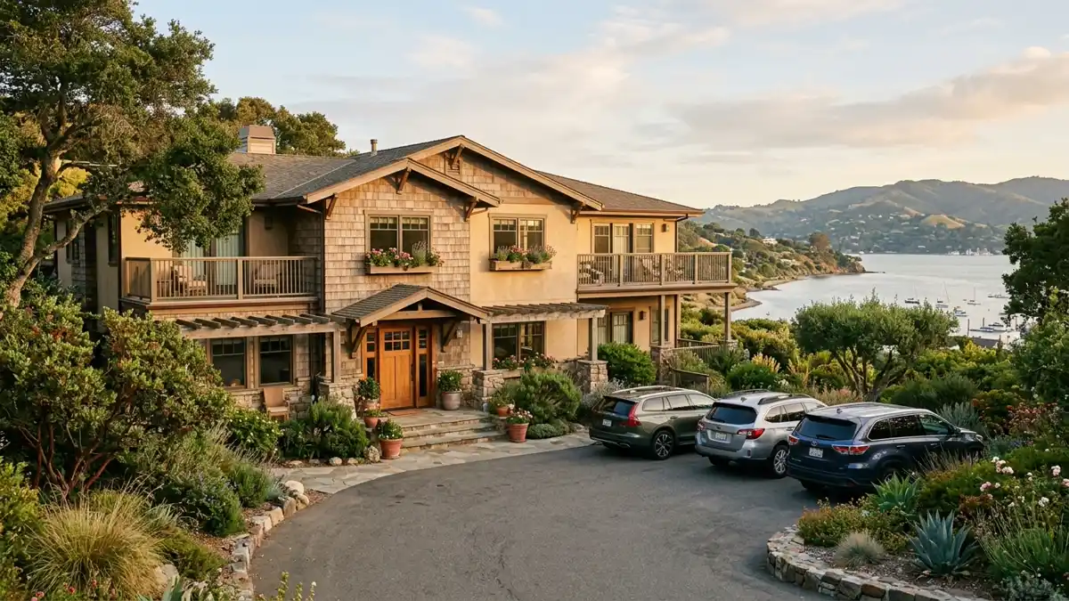 Hotels and accommodation options near mapped restrooms in Unincorporated Tiburon, California