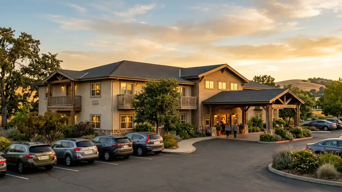Hotels and accommodation options near mapped restrooms in Vacaville, California