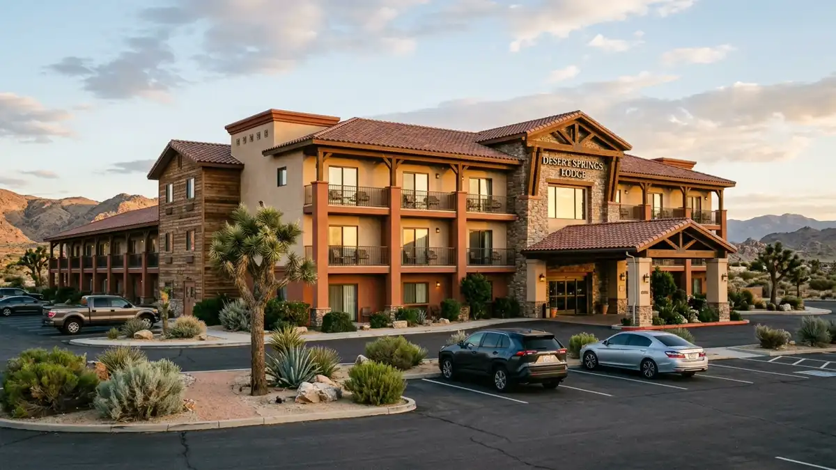 Hotels and accommodation options near mapped restrooms in Victorville, California