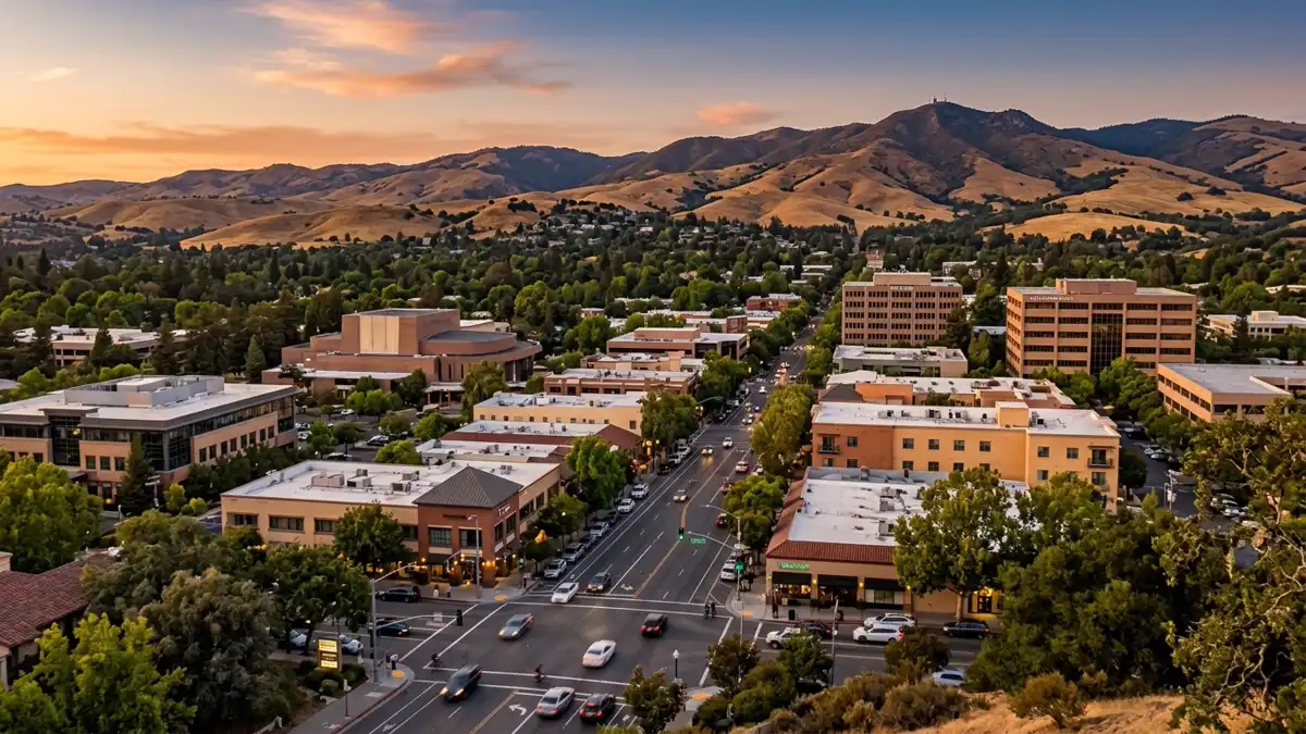 Public restroom locations mapped in Walnut Creek, California — 53 facilities across zip codes 94507, 94518, 94595