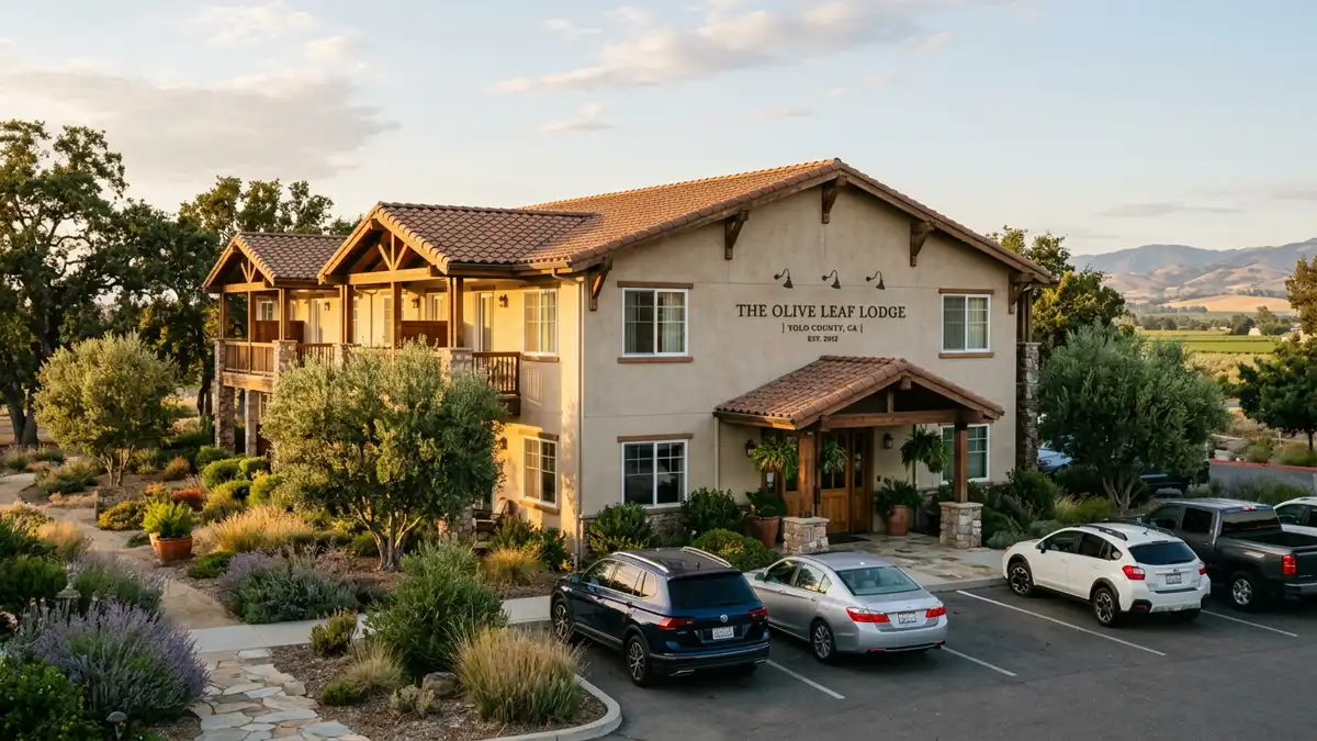 Hotels and accommodation options near mapped restrooms in Yolo County, California