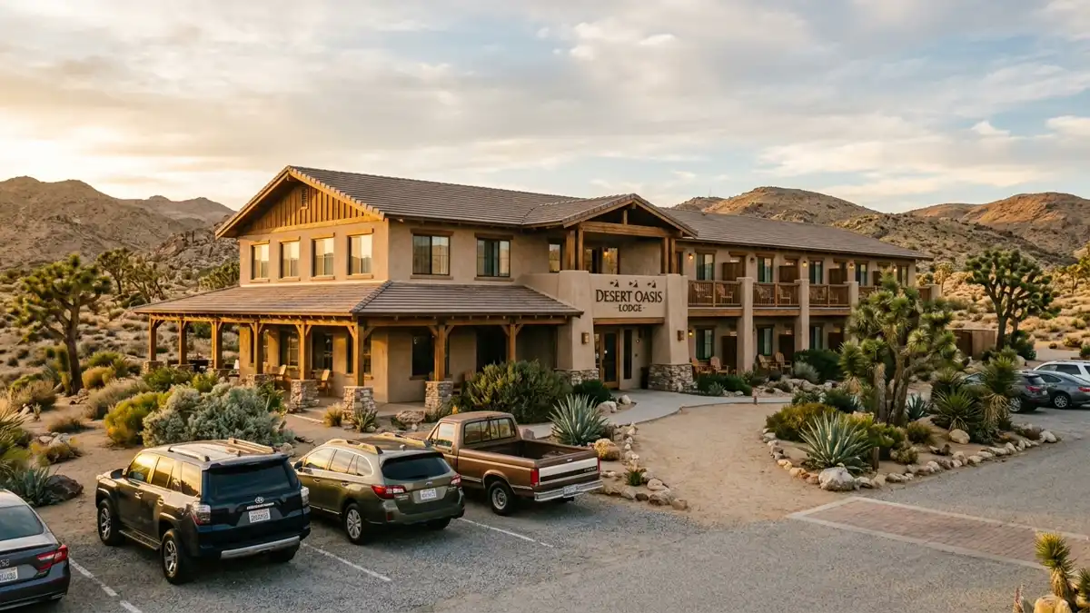 Hotels and accommodation options near mapped restrooms in Yucca Valley, California