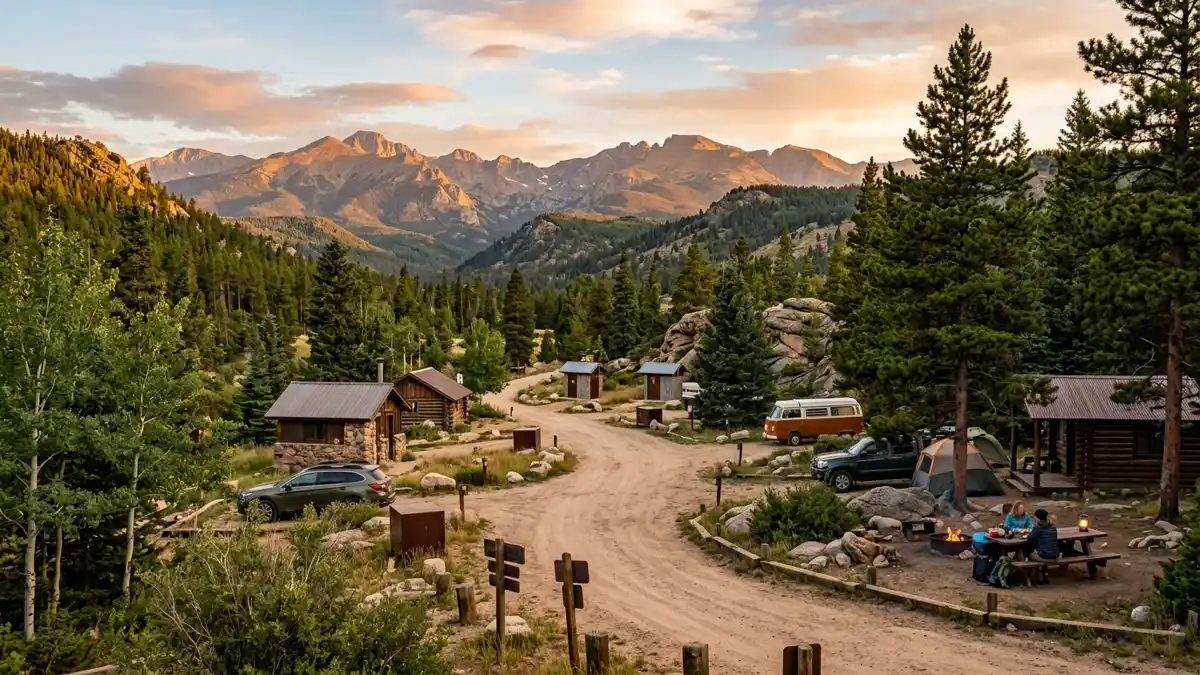 Public restroom locations mapped in Kelly Dahl Campground, Colorado — 26 facilities across zip codes 80466