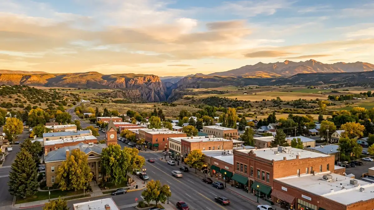 Public restroom locations mapped in Montrose County, Colorado — 60 facilities across zip codes 81220, 81403