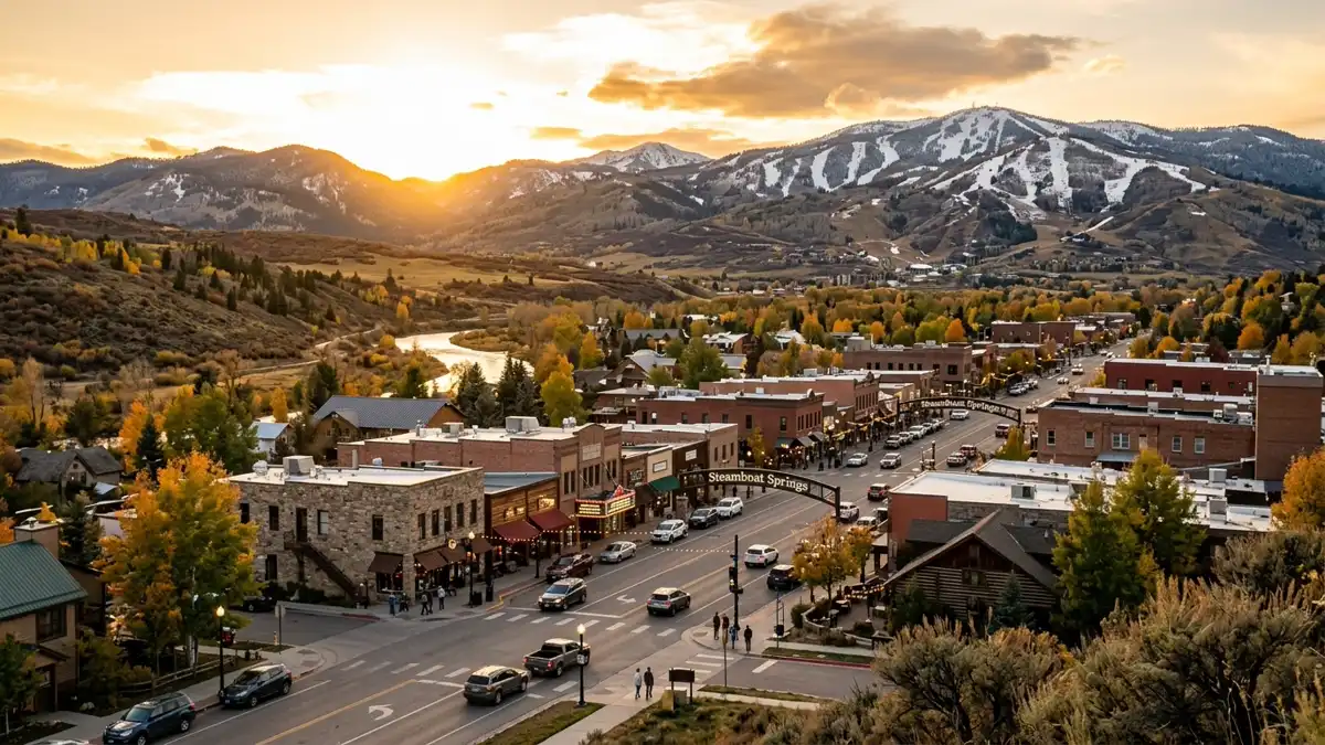 Public restroom locations mapped in Steamboat Springs, Colorado — 14 facilities across zip codes 80487, 80488