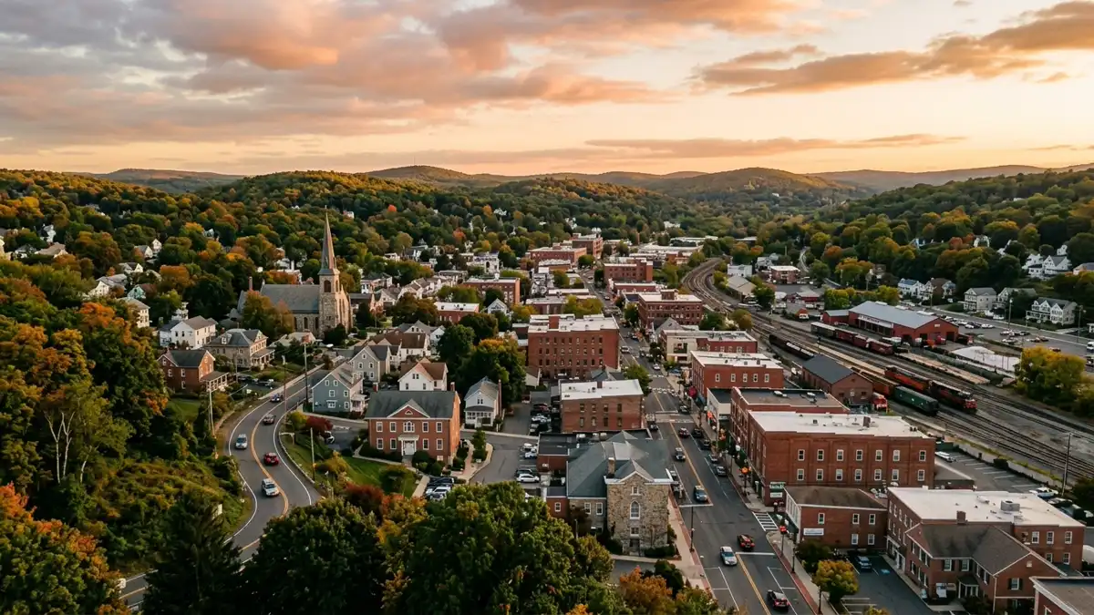 Public restroom locations mapped in Danbury, Connecticut — 7 facilities across zip codes 06801, 06804, 06810
