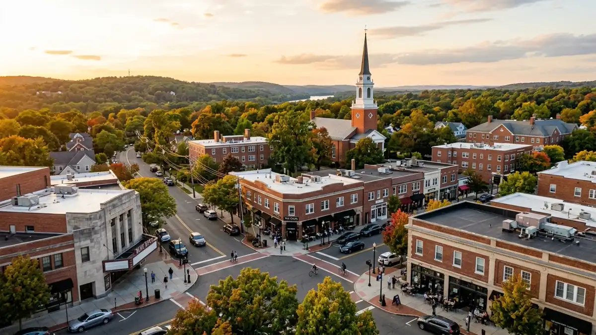 Public restroom locations mapped in West Hartford, Connecticut — 14 facilities across zip codes 06030, 06107, 06117
