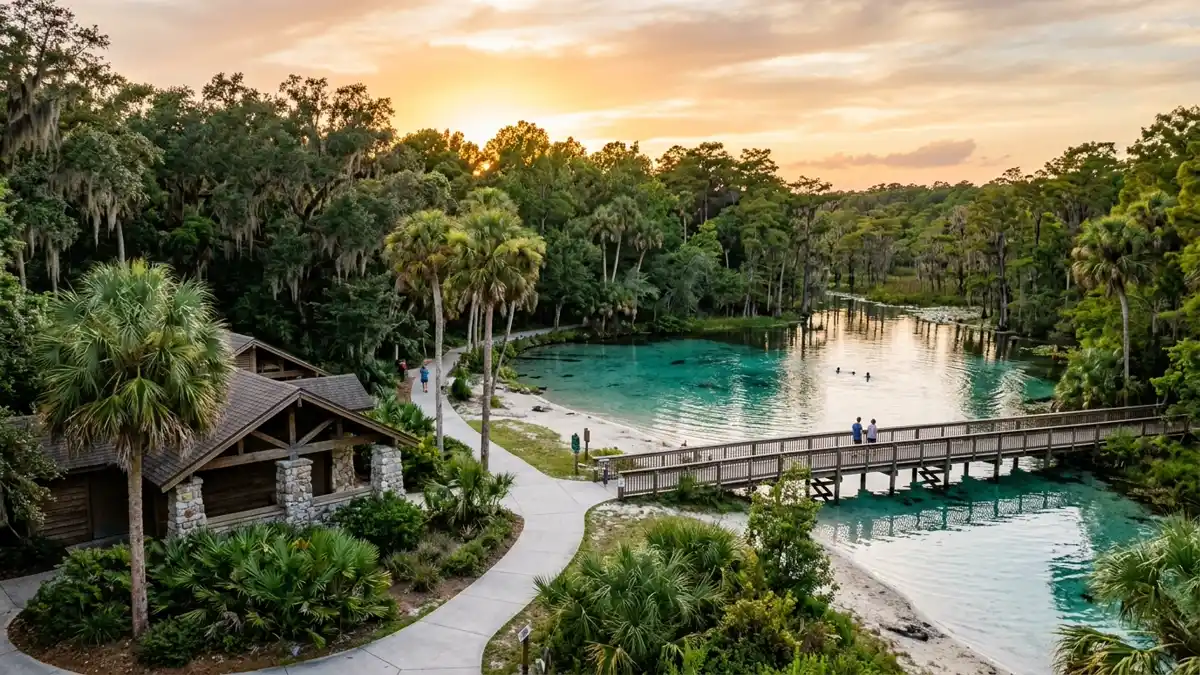 Public restroom locations mapped in Alexander Springs Day Use Area, Florida — 20 facilities across zip codes 32702
