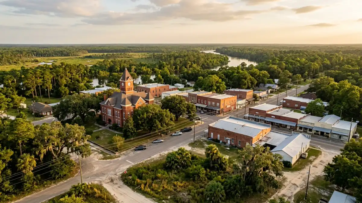 Public restroom locations mapped in Calhoun County, Florida — 8 facilities across zip codes 32424, 32430