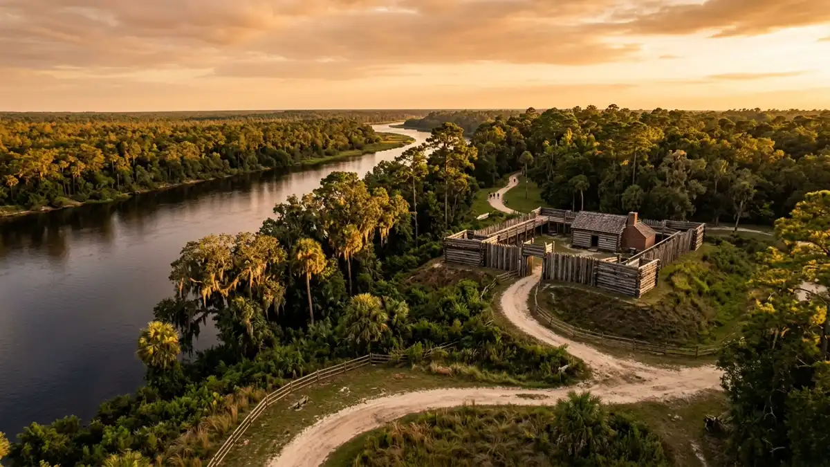 Public restroom locations mapped in Fort Gadsden, Florida — 4 facilities across the city