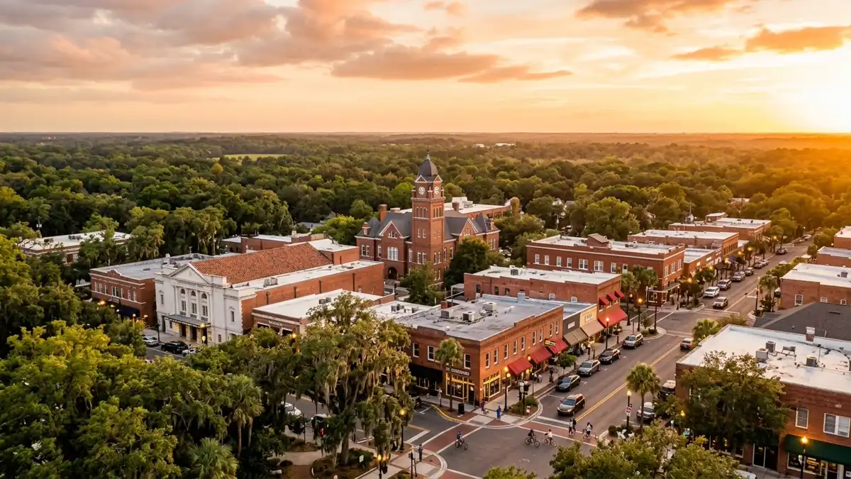 Public restroom locations mapped in Gainesville, Florida — 150 facilities across zip codes 32601, 32602, 32603