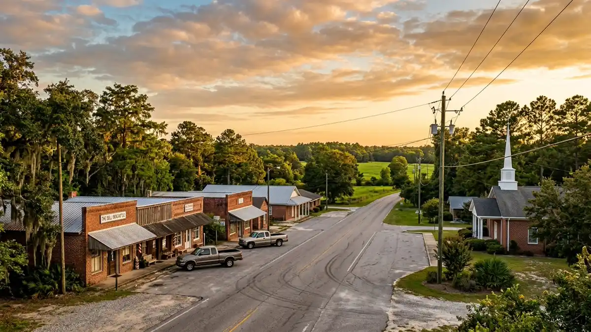 Public restroom locations mapped in Gilchrist County, Florida — 12 facilities across zip codes 32643
